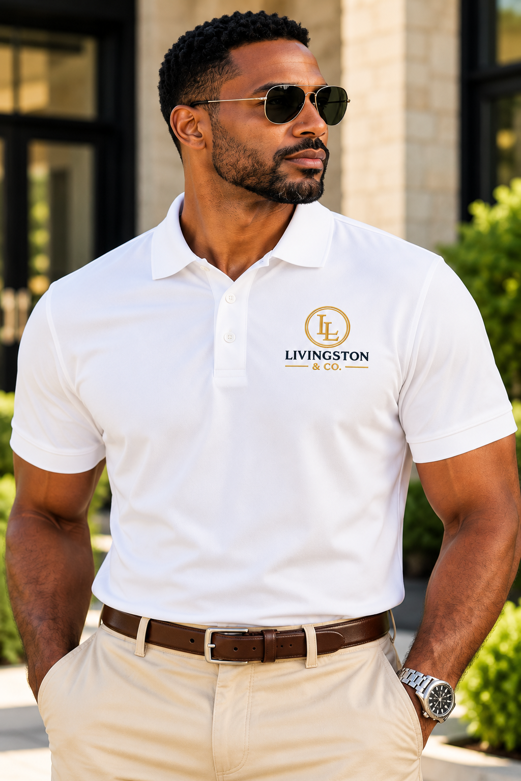 Livingston & Co. Classic Polo White