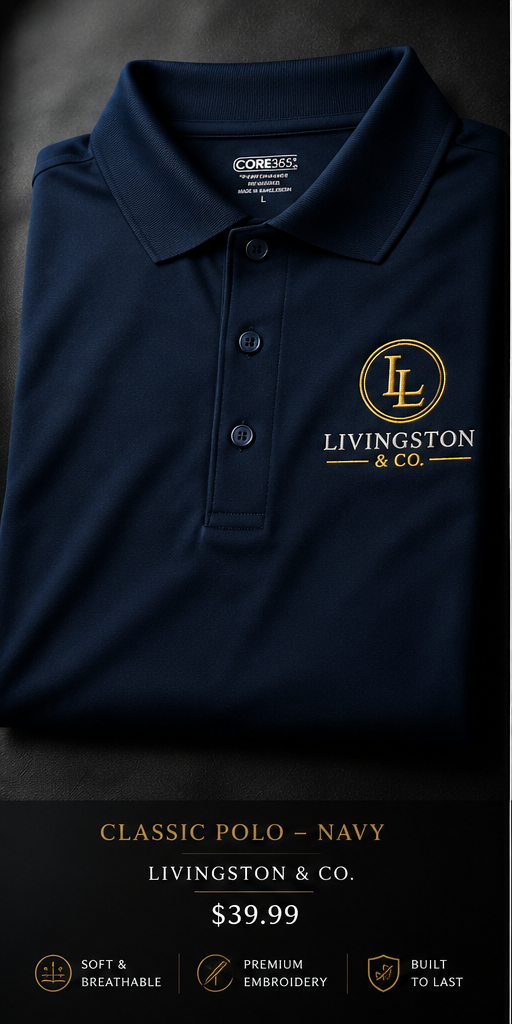 Livingston & Co. navy classic polo product photo