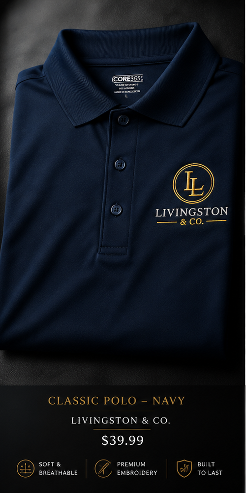 Livingston & Co. navy classic polo product photo