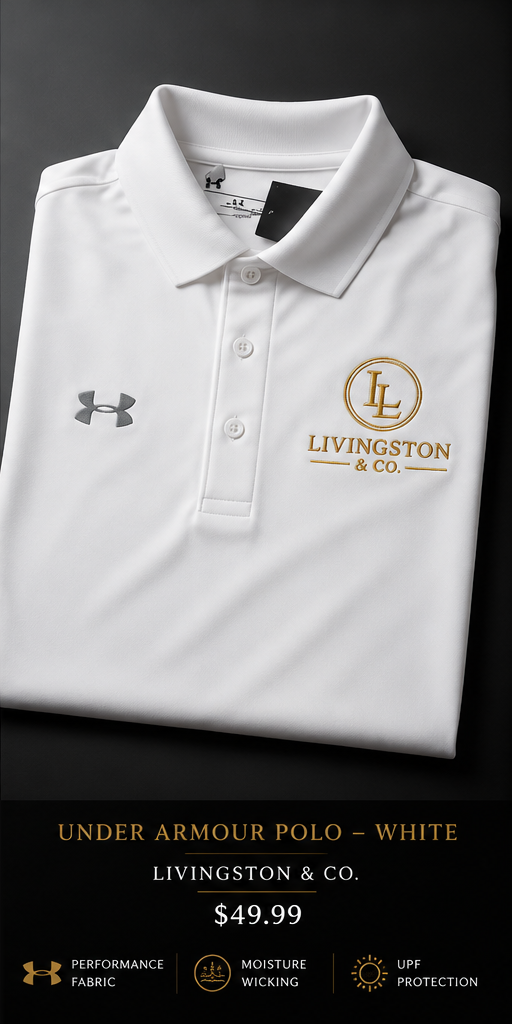 Livingston & Co. white Under Armour polo product photo